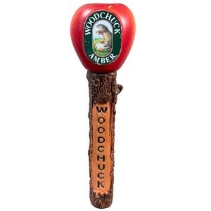 Woodchuck Amber Hard Cider Tap Handle Red Apple Tree Branch Bar Decor Rustic